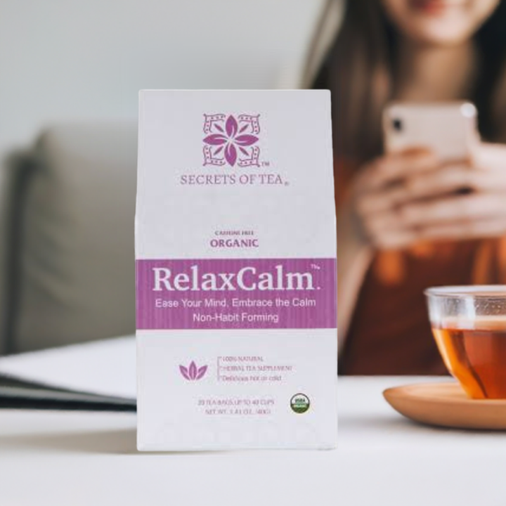 RelaxCalm Organic Herbal Tea - Stress Relief & Sleep Support