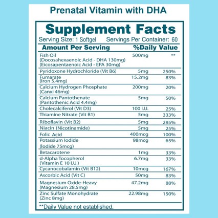 Prenatal Vitamin + DHA (60 Day Supply)