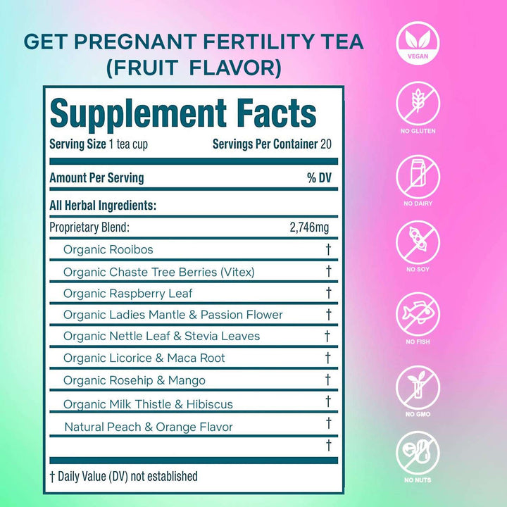 Fertility Tea For Women- Fruit- 40 Servings- USDA Organic