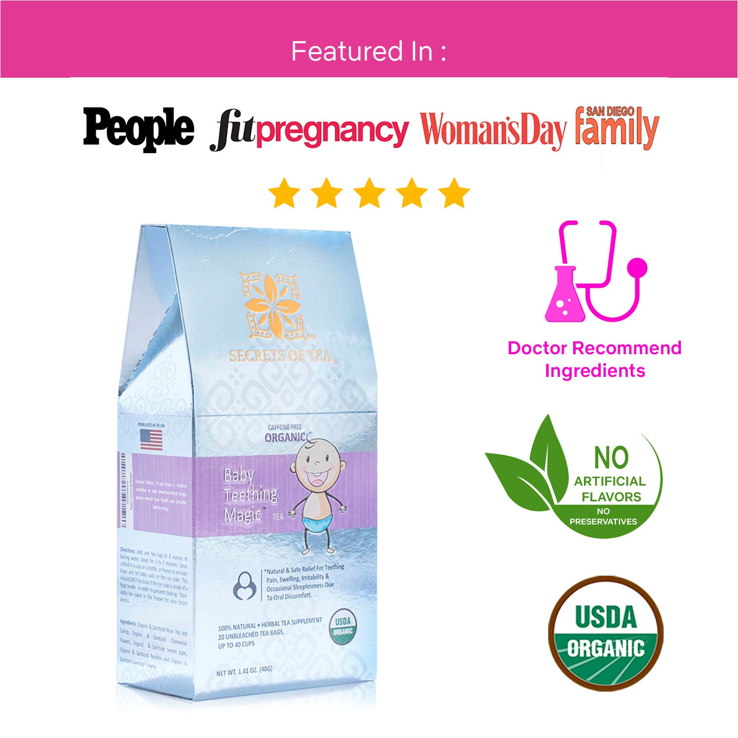 Baby Teething Relief Tea- 80 Servings – SecretsOfTea