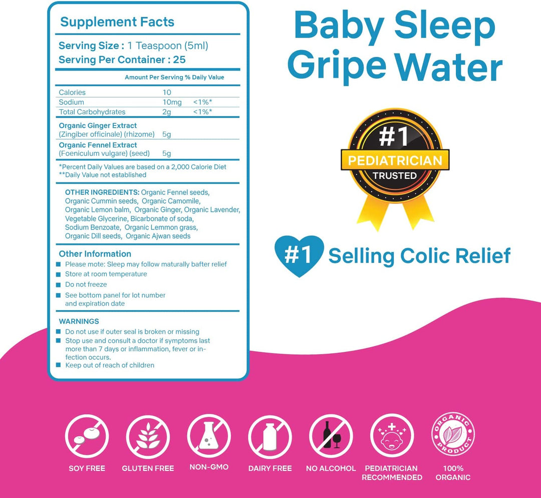 Baby Gripe Water for Sleep, Colic, & Gas Relief