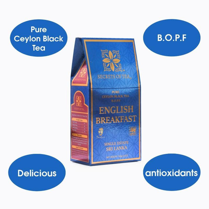 English Breakfast Loose Leaf Tea - Pure Ceylon Black Tea B.O.P.F - Secrets Of Tea