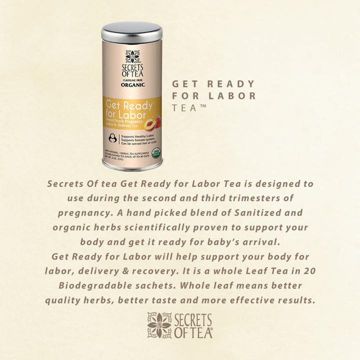 LABOR PREP TEA: 40 CUPS -Peach Tea - Secrets Of Tea