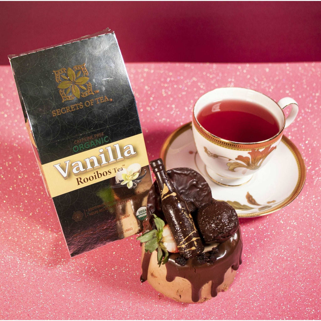 Vanilla Rooibos Tea-USDA Organic & Caffeine Free- 40 Servings - Secrets Of Tea